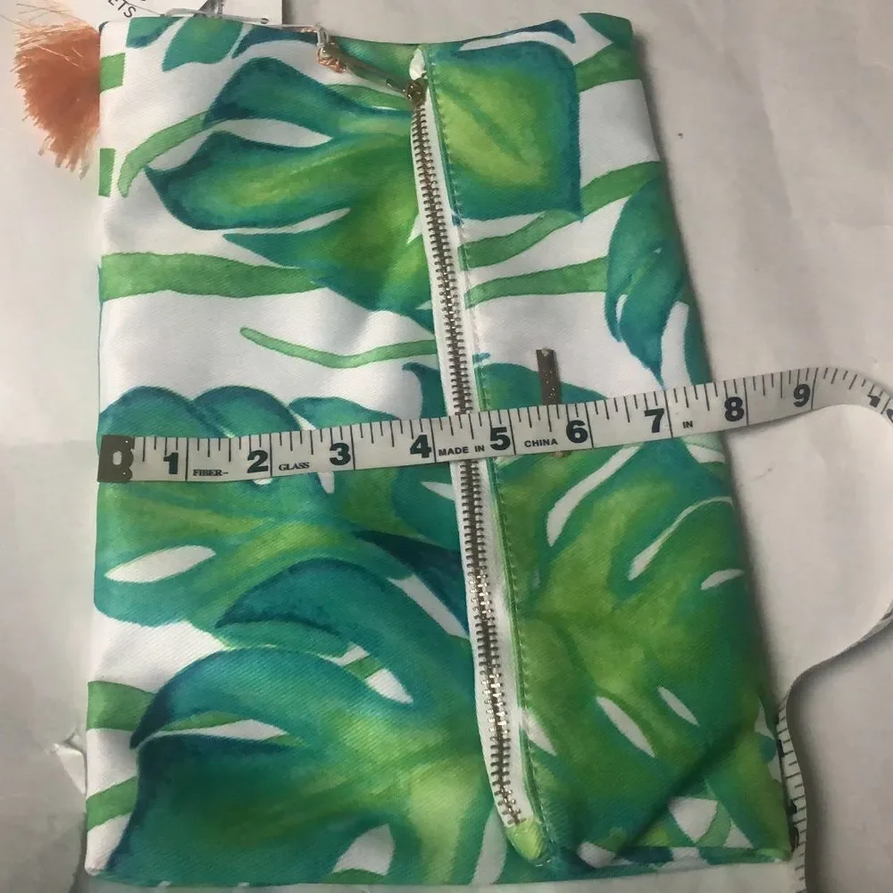 Pura Vida Monstera Leaf Print Toiletry Cosmetic Bag